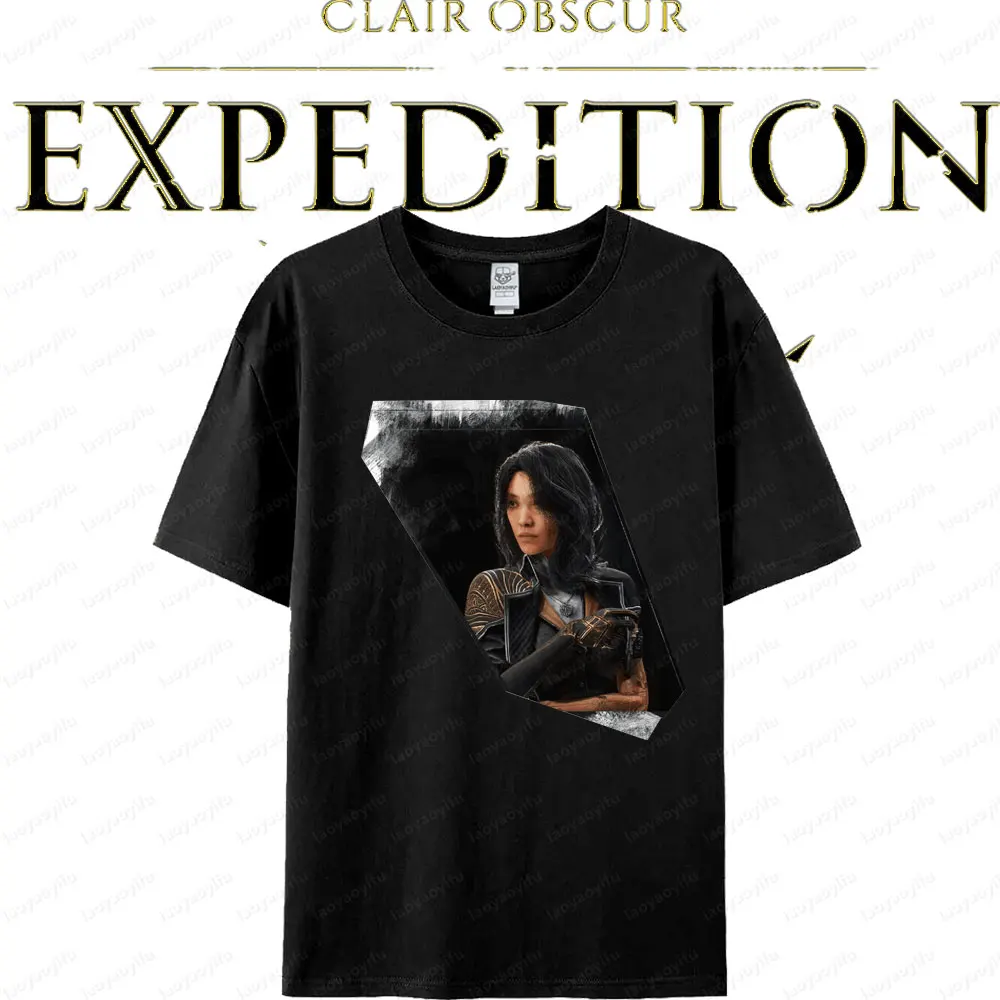 

Футболка с принтом Clair Obscure Expedition 33, серия персонажей, хлопковая футболка унисекс для любителей фэнтези-игр для мужчин и женщин