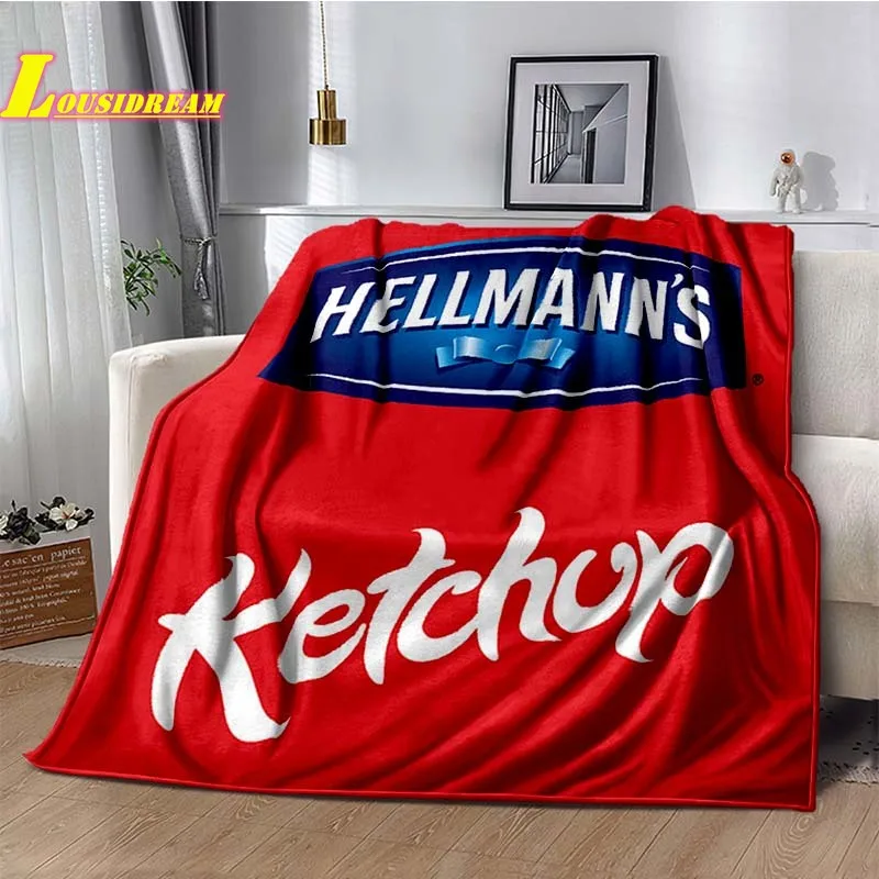 Ketchup logo blanket adult children pet warm blanket living room bedroom sofa bed cover outdoor camping quilt birthday gift