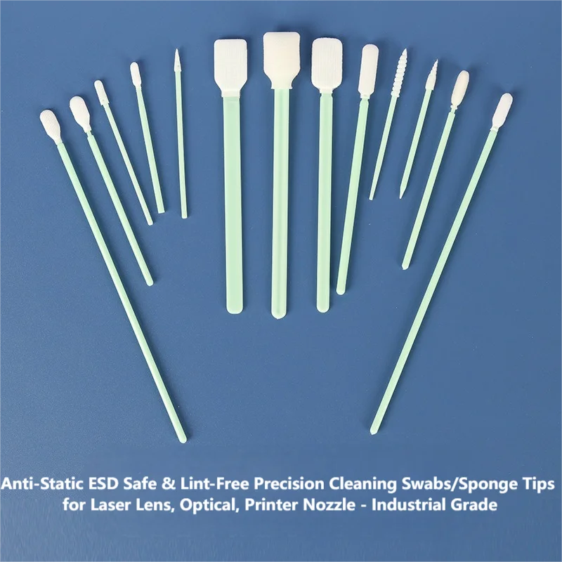 ESD-sicheres, antistatisches, fusselfreies Präzisionsreinigungswerkzeug-Set (Swabs/Schwämme) für empfindliche Elektronik, Optik, Laser, Druckkopf
