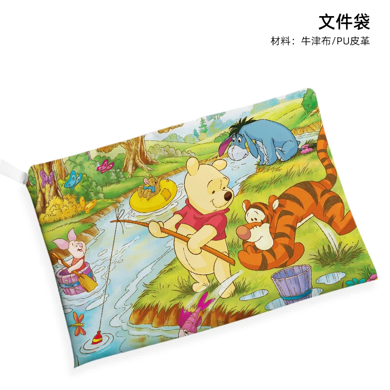 Disney Winnie Piglet Eeyore 5541 Anime Customized Cosmetics Bags Cartoon Document Pen Bag Storage Handbag Stationery Gift