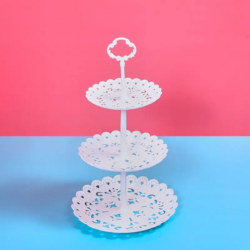 صينية بلاستيكية خفيفة الطراز فاخرة ، طبق فاكهة 3 طبقات ، طبق فواكه جاف ، طبق حلوى ، ديكور طاولة حلوى ، رف ترتيب