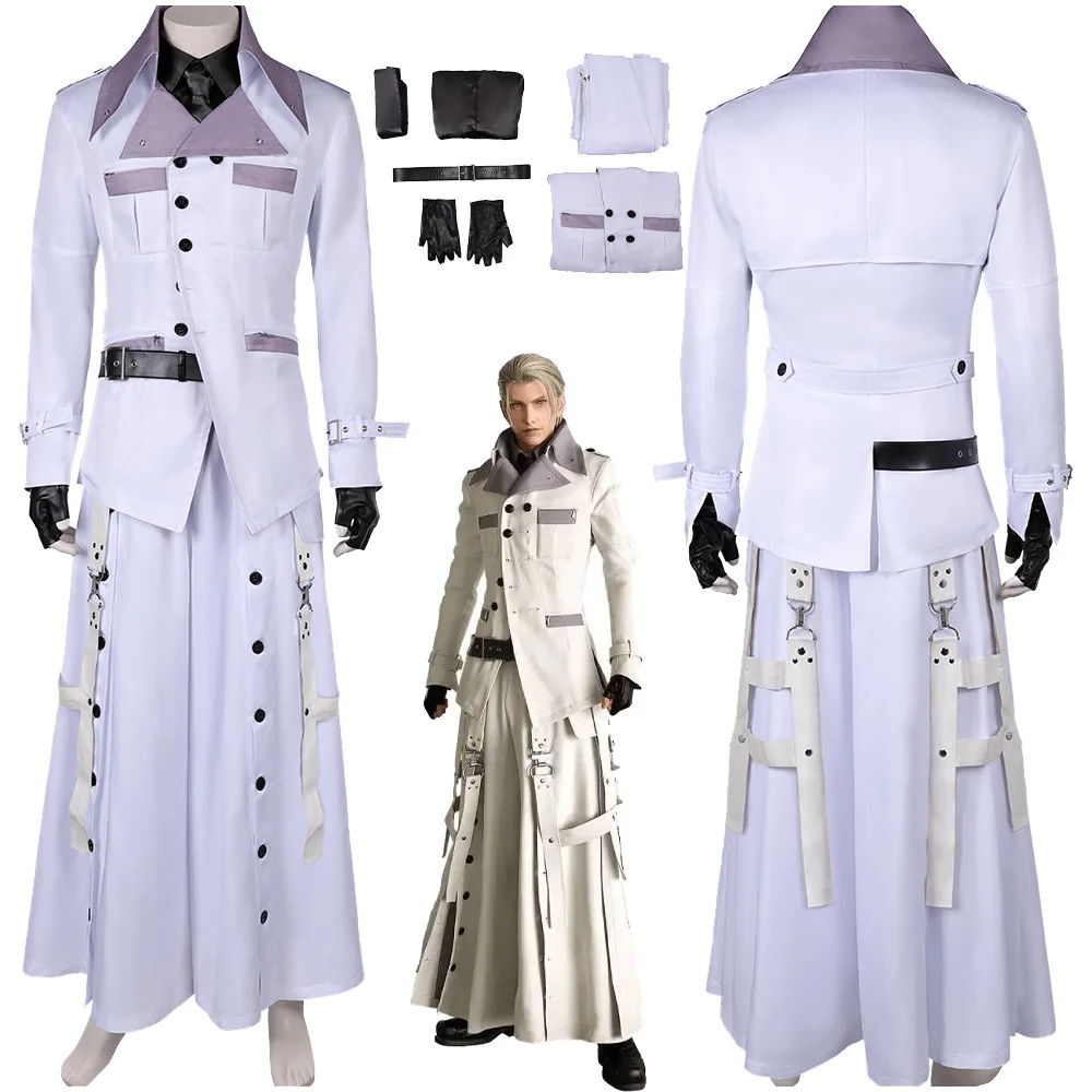 Rufus Shinra Cosplay Costume Game Final Cos Fantasy Coat Belt Adult Men Fantasia Outfits Halloween Carnival Disguise Party Suit