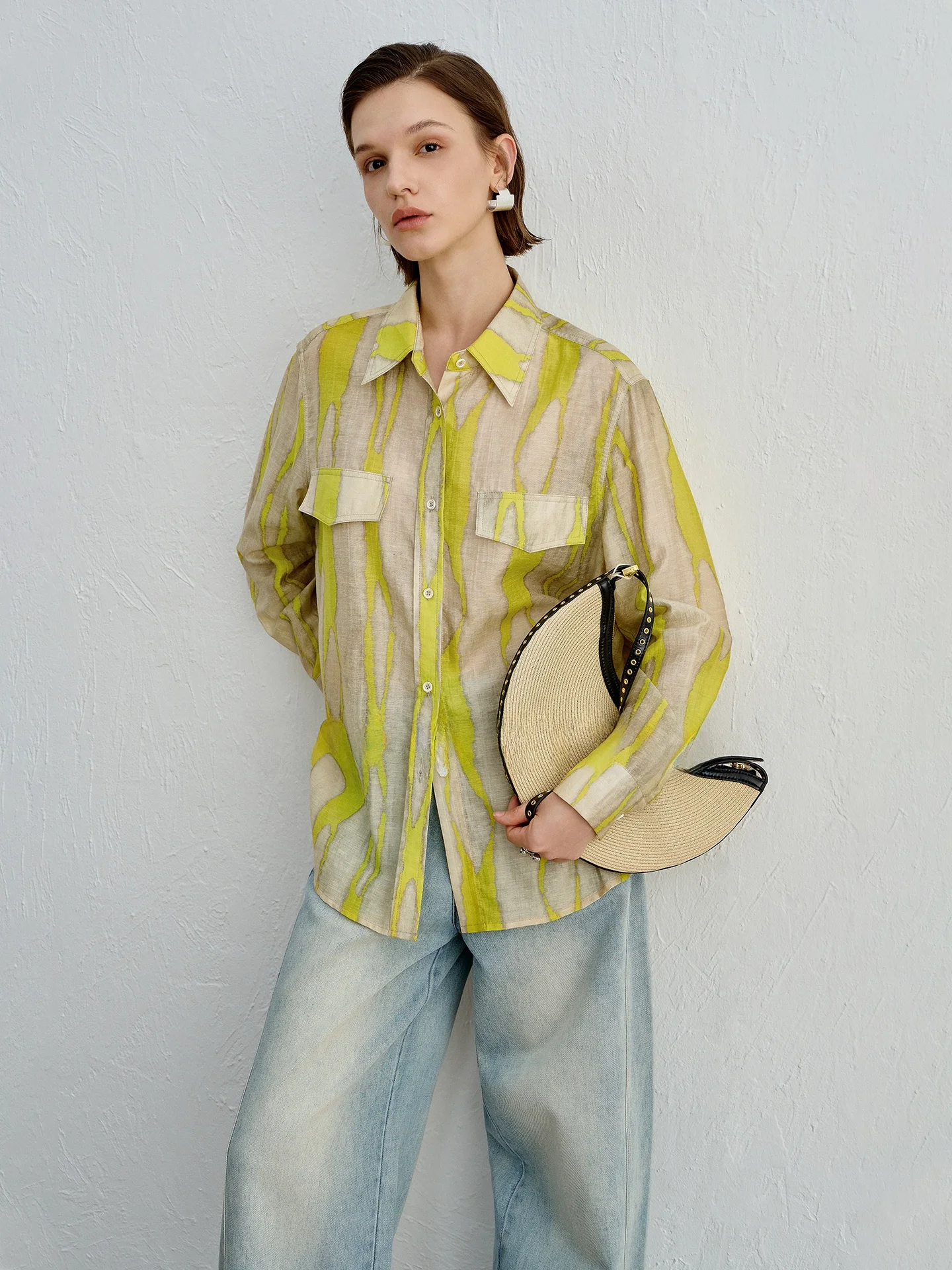 

Новый Q2025 женский льняной ирт, свободный повседневный дышащий тонкий длинный открытый кардиган с воротником све