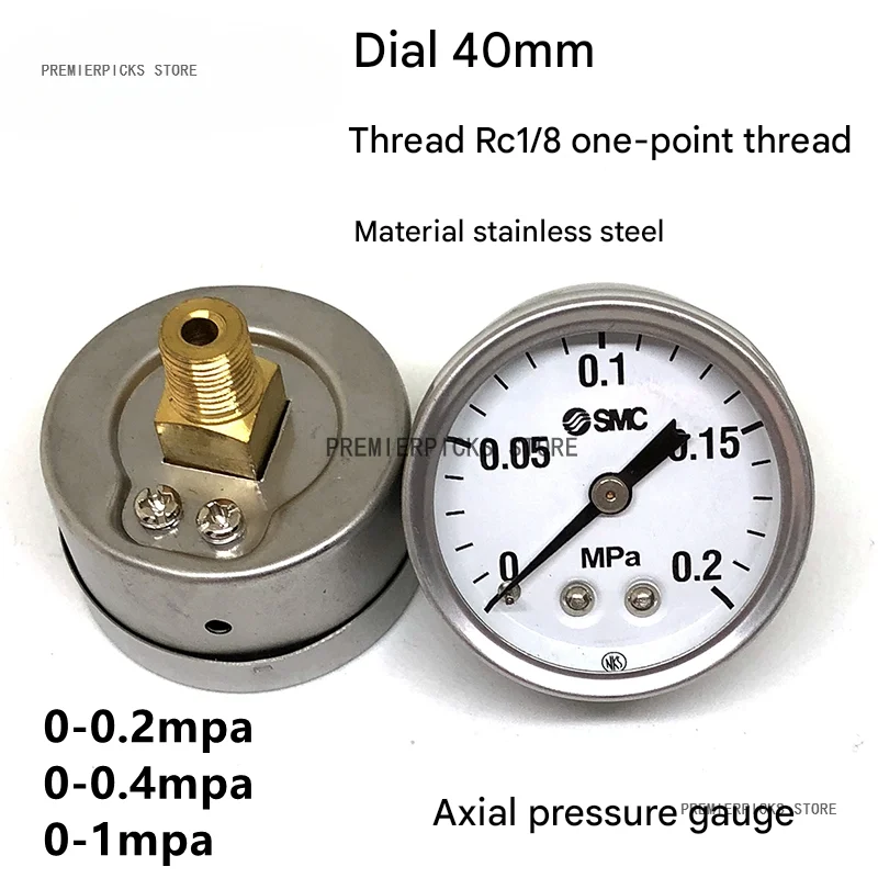 SMC Pressure Gauge G36-2-01 G43-2-01 0-0.2 Mpa 0-1mpa One Tooth R1/8 Two Teeth