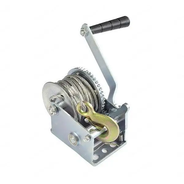 3500lbs Manual Winch Dual Gear Hand Winch Hand Crank Manual Boat ATV RV Trailer 33ft Cable Solid Wire Rope