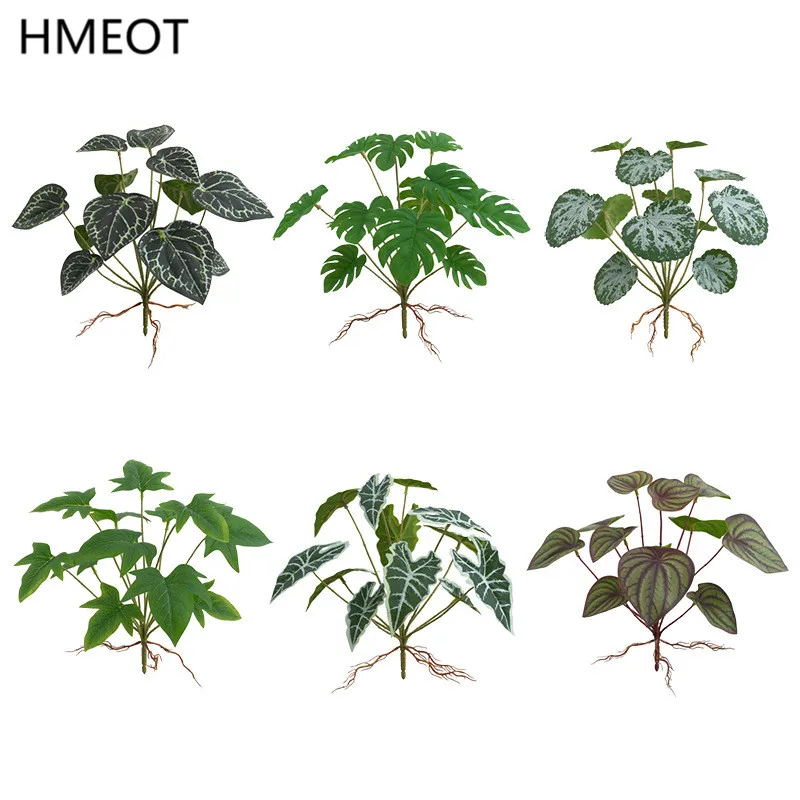 Искусственные листья монстеры бегонии, горшечные зеленые растения, тропическая черепаха, задний лист, украшение для дома, гостиницы, сада, сада, ландшафтный дизайн, 12 головок