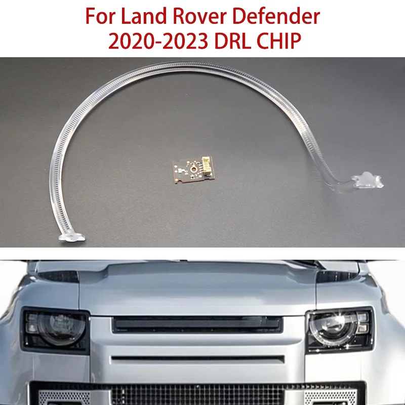

Дневные ходовые фары автомобиля DRL чип кабелепроводная полоса для Land Rover Defender White Light 2020-2023 балласт ангельский глаз комплект фар