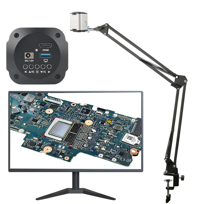 Clip Type 10X F1.76-F3.0 4K HDMI USB Auto Focus AF Micro Webcam Video Microscopy Vision Live Camera For DIY PCB Soldering Watch