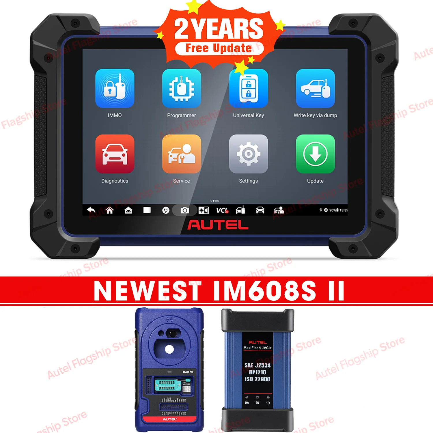 Autel Programma Scanner IM608 II IM608S II Sleutelhanger Programmeringstool Complete set diagnostische scanner, Top IMMO-functie, ECU-codering