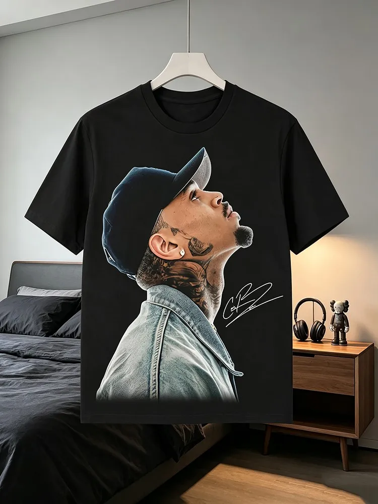 MenS Views Graphic T-Shirt - 220g Heat Transfer Printed Tee with Signature Portrait Autograph Design, Relaxed Fit Short Sleeve Shirt for Casual Wear, Beach Vacations, Birthday MotherS Day Gifts
