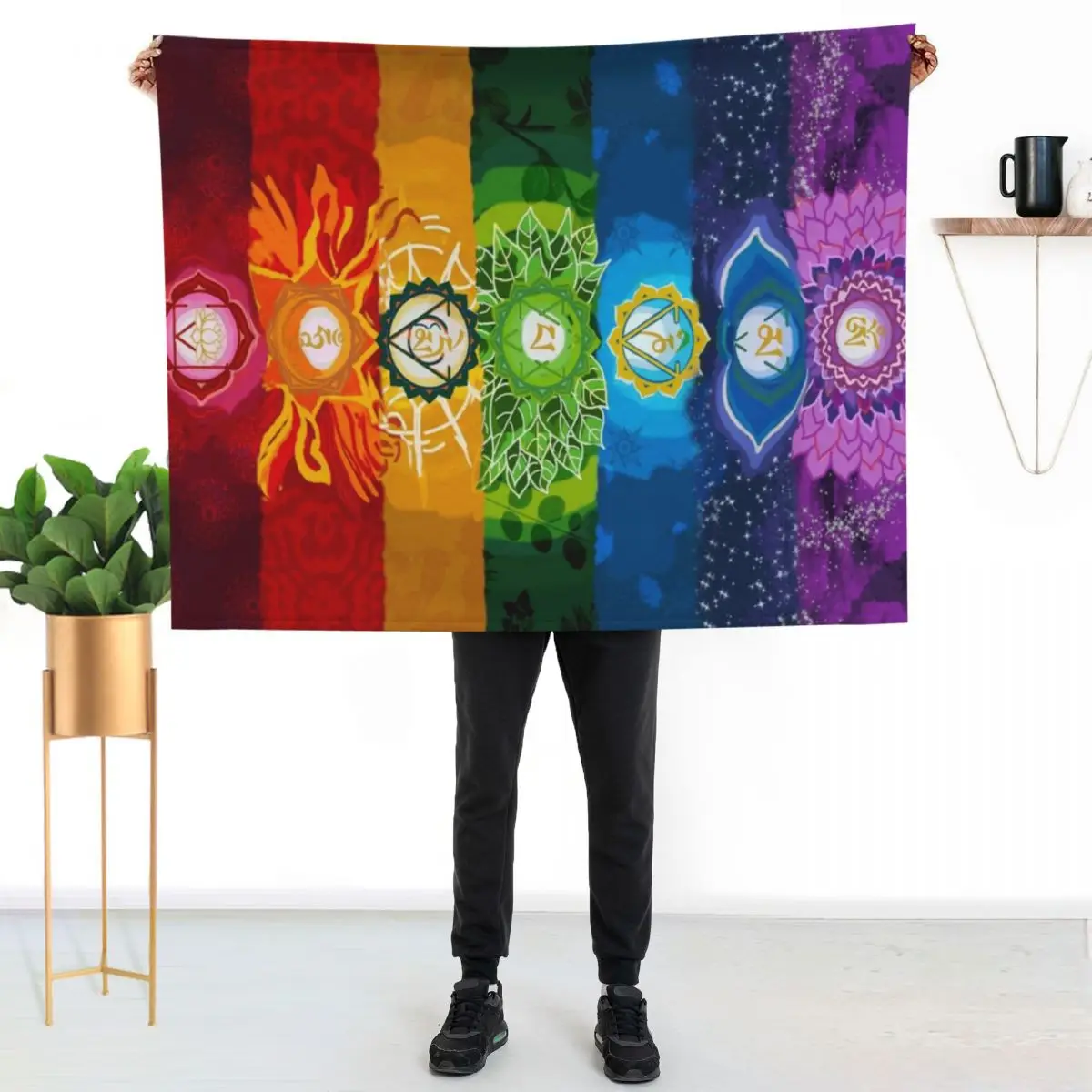 

Healing Chakra Blanket Throw Blanket Faux Fur Soft Warm Blanket for Bed