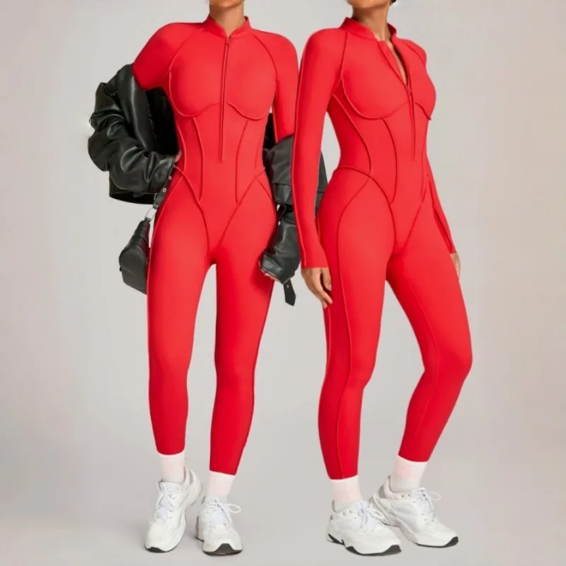 

Женская зимняя одежда для йоги, облегающий комбинезон для бега, подтягивающий бедра, спортивная одежда для отдыха на открытом воздухе, фитнеса