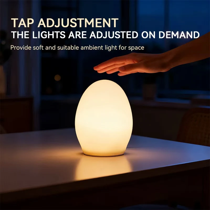 

Ночник с яйцом динозавра, сенсорная прикроватная лампа, перезаряжаемая и таймер, идеально подходит для домашнего декора и подарков, для пасхальных/новогодних подарков