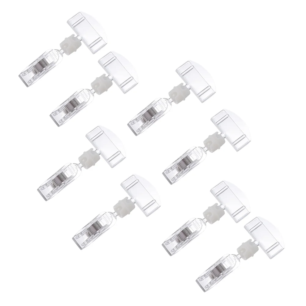 

8 Pcs Rotating Display Stand Acrylic Advertising Folder Name Tags Clips Bracket Holder Price Transparent