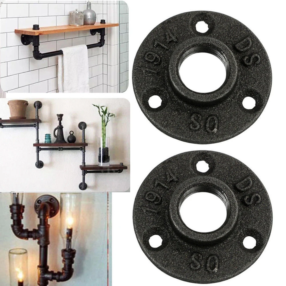 

10 Pcs Flange Base Malleable Floor Wall Mounted Open Teeth Iron Fittings Threaded