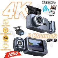 4K Dash Cam WIFI APP Car Video Recorder 2/3Channels Front Carbin rear view camera 24H Parking Moniting Car DVR Car Accessories