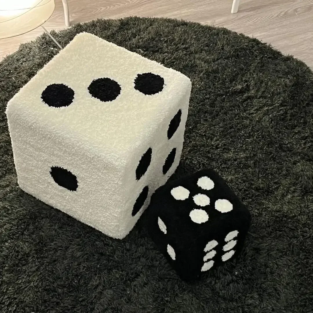 Hallway Creative Dice Pouf Living Room Makeup Stool Doorway  Shoe Changing Stool Small Apartment Low Sitting Pier