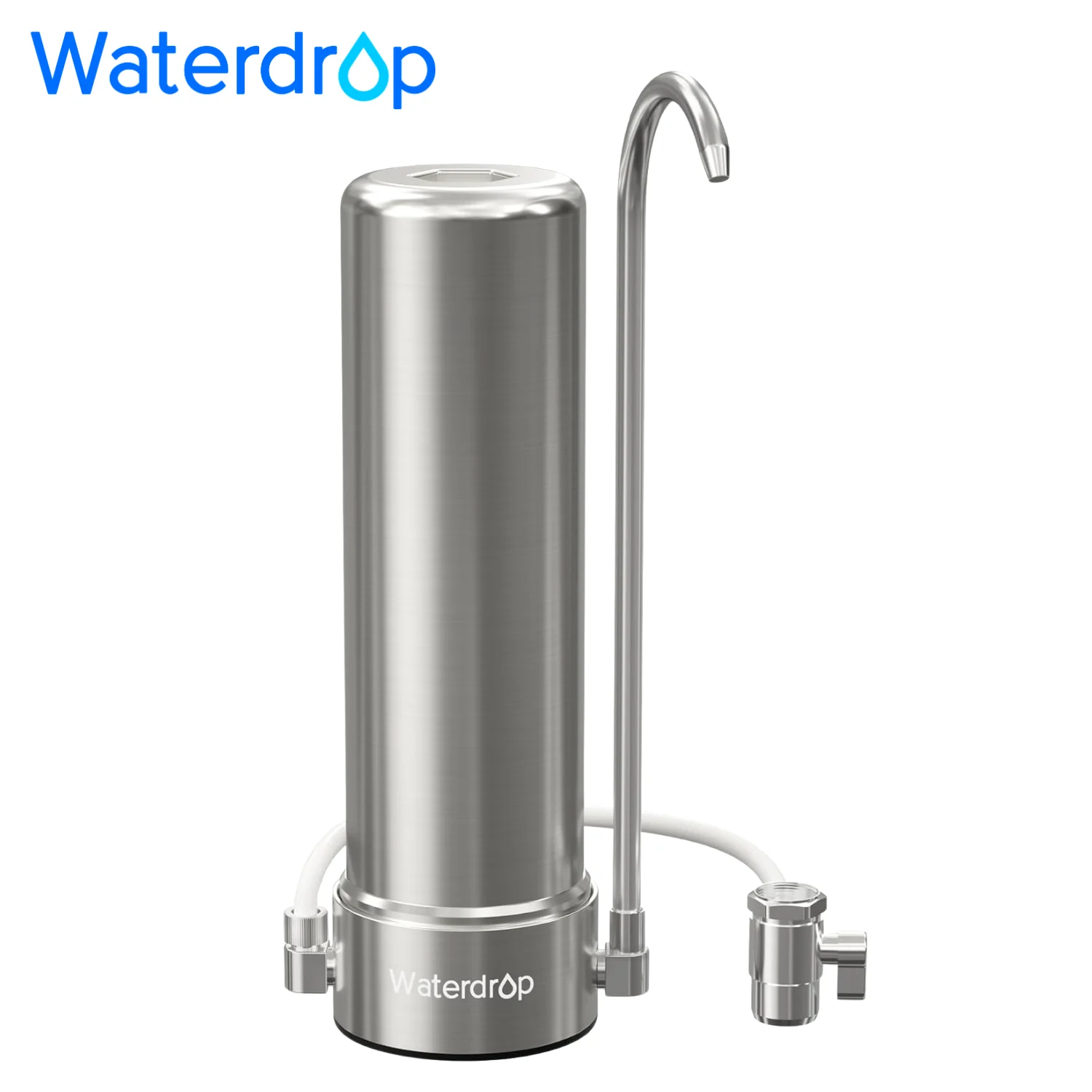 Waterdrop CTF-01 Water Filter for Sink Faucet, NSF/ANSI 42 Certified Countertop Water Filter System, 5-Stage Stainless Steel Sink Filter, Reduces Heavy Metals and 99% Chlorine, 8000 Gallons, 1 Filter