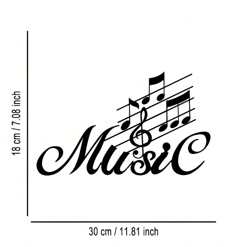 Music Note Wall Decor - Elegant Metal Hanging Sign for Home, Room, Bathroom & Wedding Art