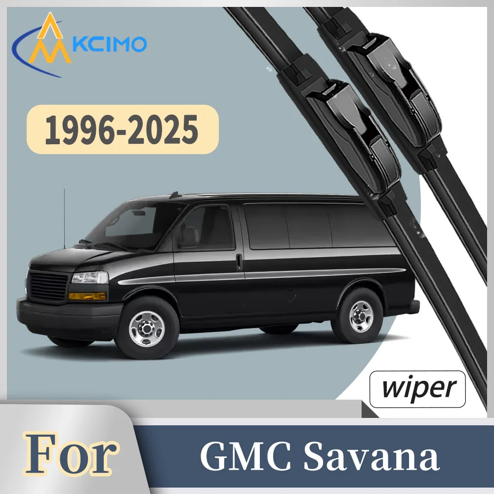 

Premium Rubber Front Windscreen Wiper Blades For GMC Savana 1996-2025 Quiet Smooth Wiping Waterproof Windshield Kit 2Pcs