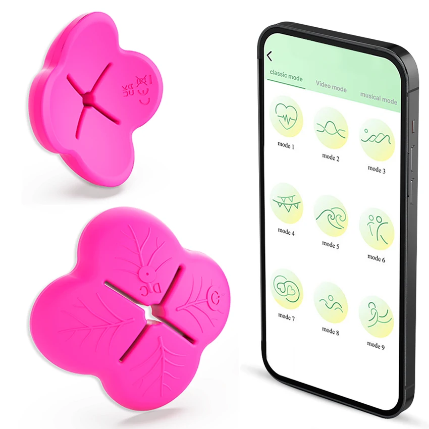 Nipple Clamps Vibrator Wearable Silicone Lightweight Invisible Breast Stimulator APP Control 9 Vibrating Modes Sex Toy for Women