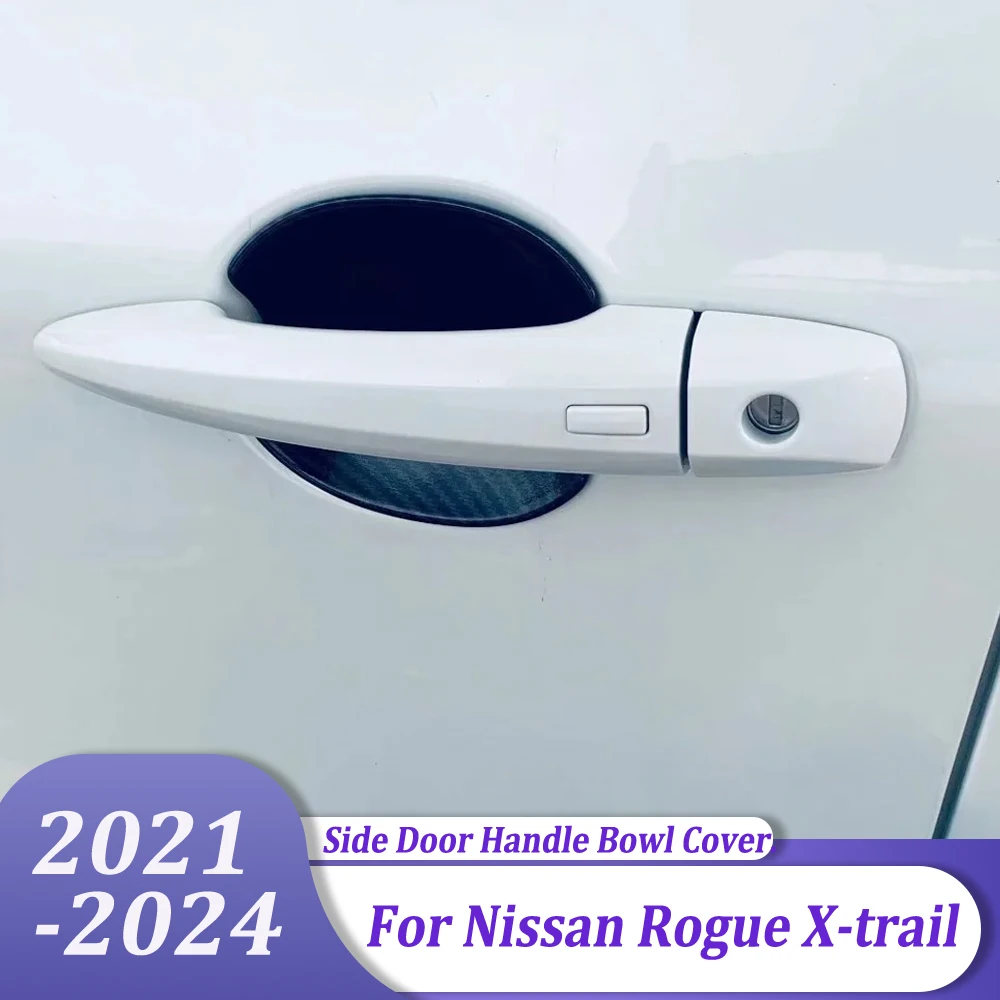

Car Accessories Carbon Fiber Side Door Handle Bowl Cover Trim Sticker Decoration For Nissan Rogue X-trail 2021 2022 2023 2024