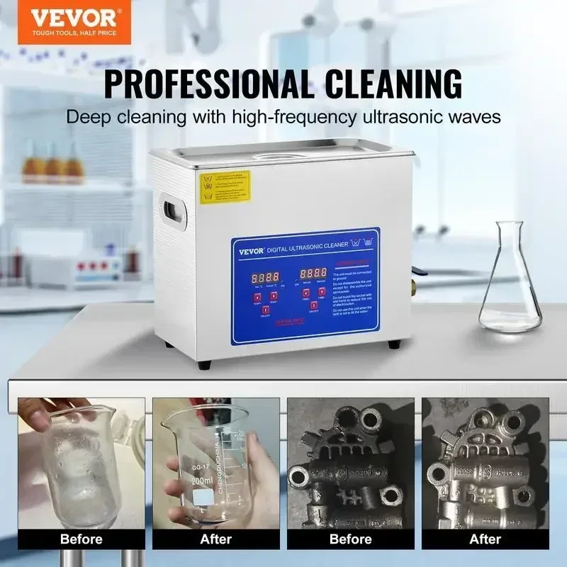 VEVOR Professional Ultrasonic Cleaner Max 30L, Ultrasonic Jewelry Cleaner with Digital Timer & Heater