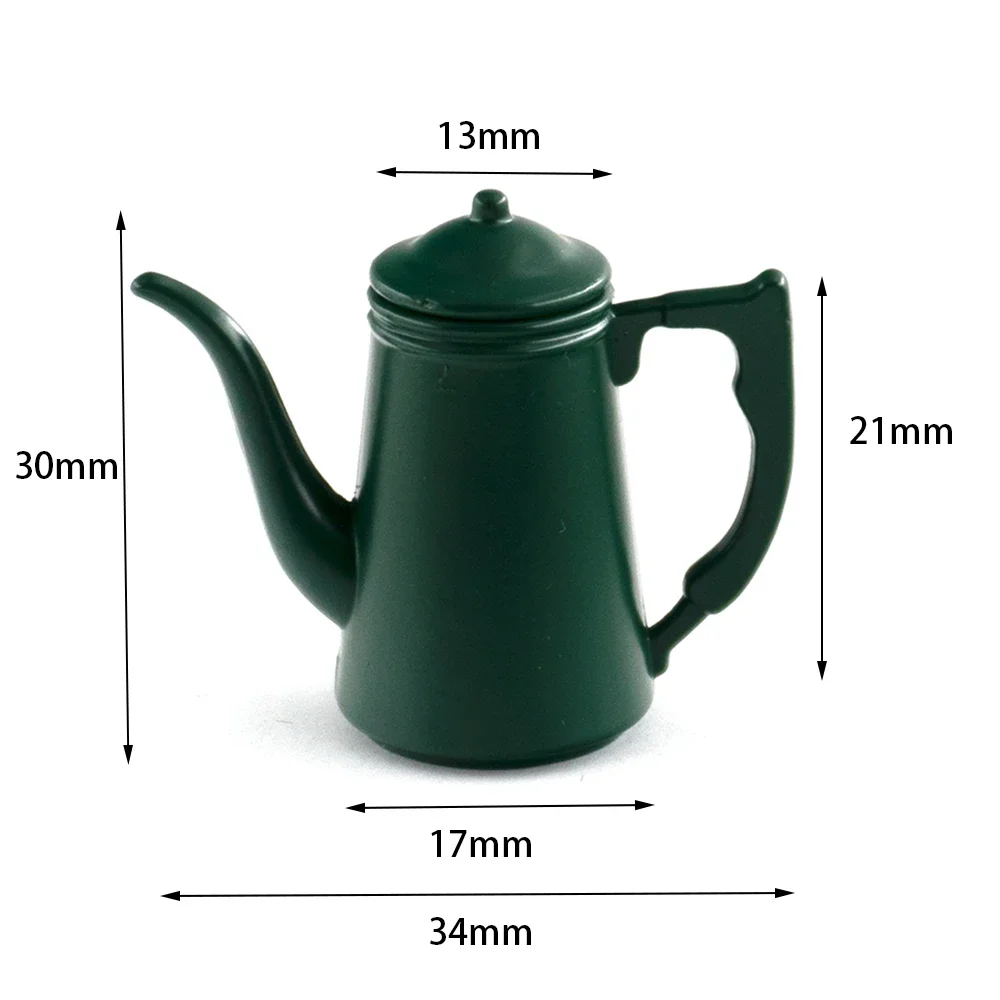 Accesorios en miniatura para casa de muñecas, Mini tetera de aleación, modelo de tetera, juguetes para decoración de casa de muñecas, 1/12