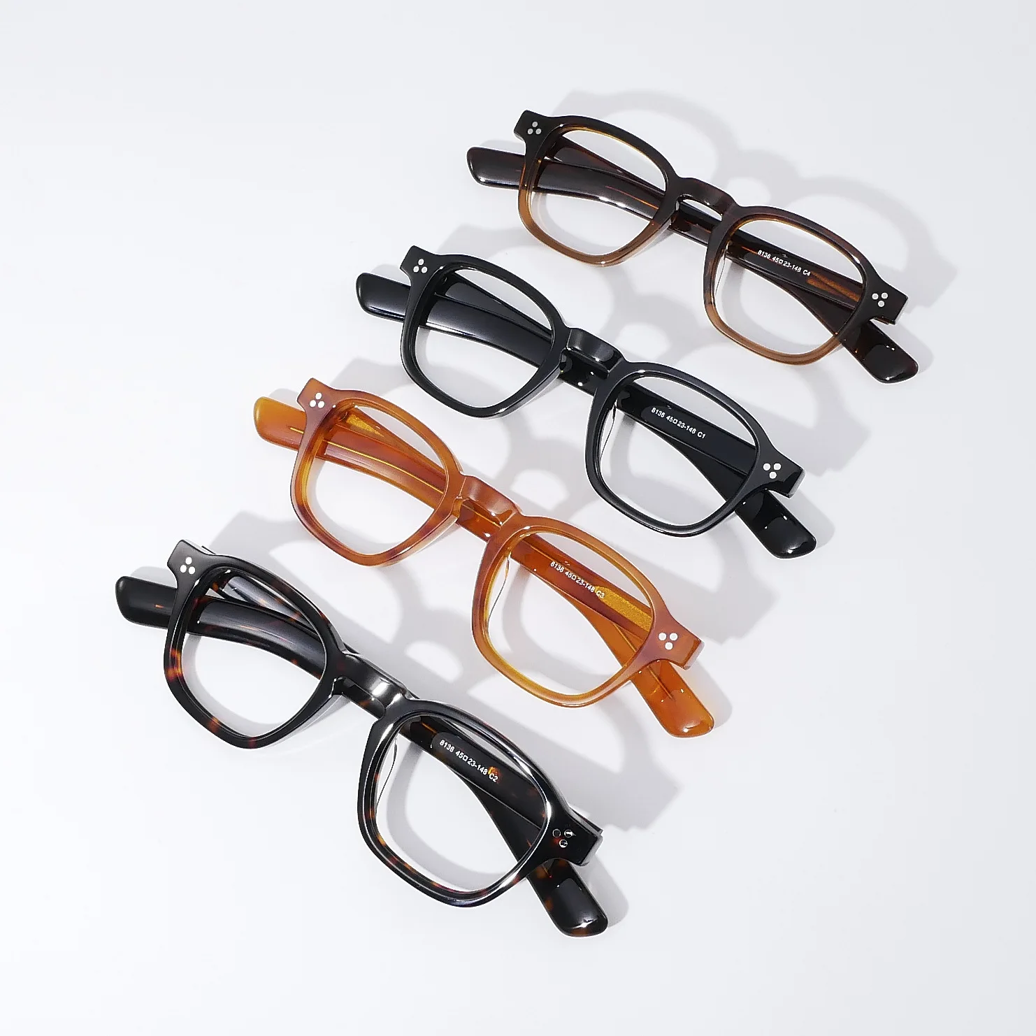 太いフレームボードスクエアトレンディメガネフレームレトロデザインファッショナブルな眉フレームグリーンラージフレーム近視フレーム付き