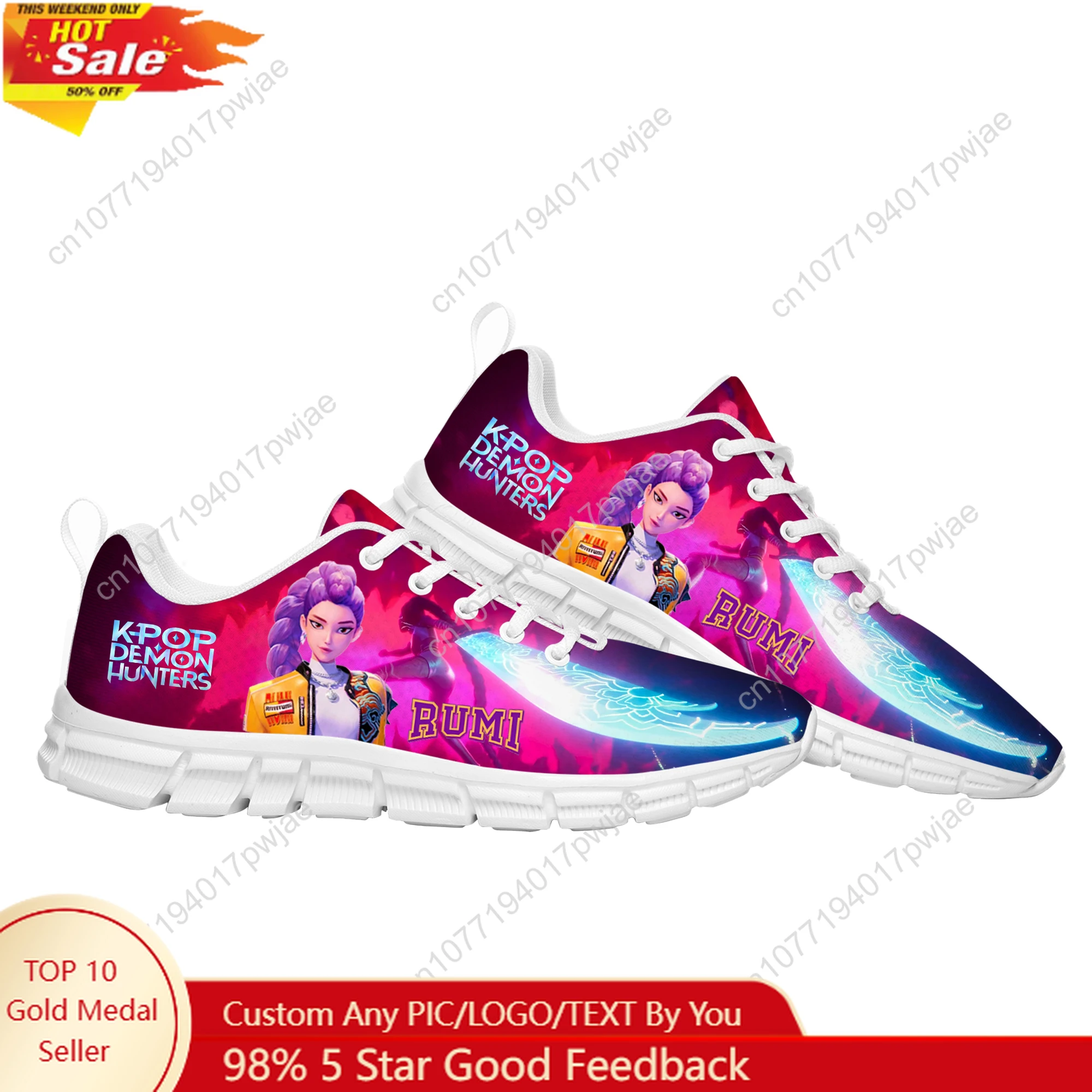 

Rumi Sports Shoes KPop Demon Hunters Mens Womens Sneakers Lightweight Fashion Casual Hiking Sneaker Custom Built Shoes
