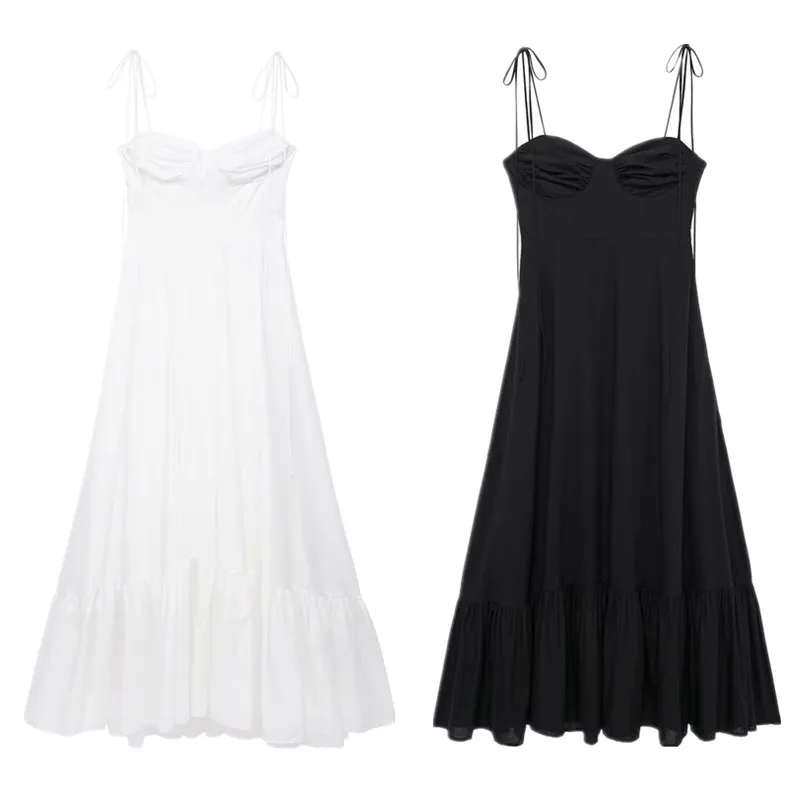 Vestido de Seda E para Mulheres, Design de Camadas para Primavera e Verão, Sem Mangas, Estilo mata Faion