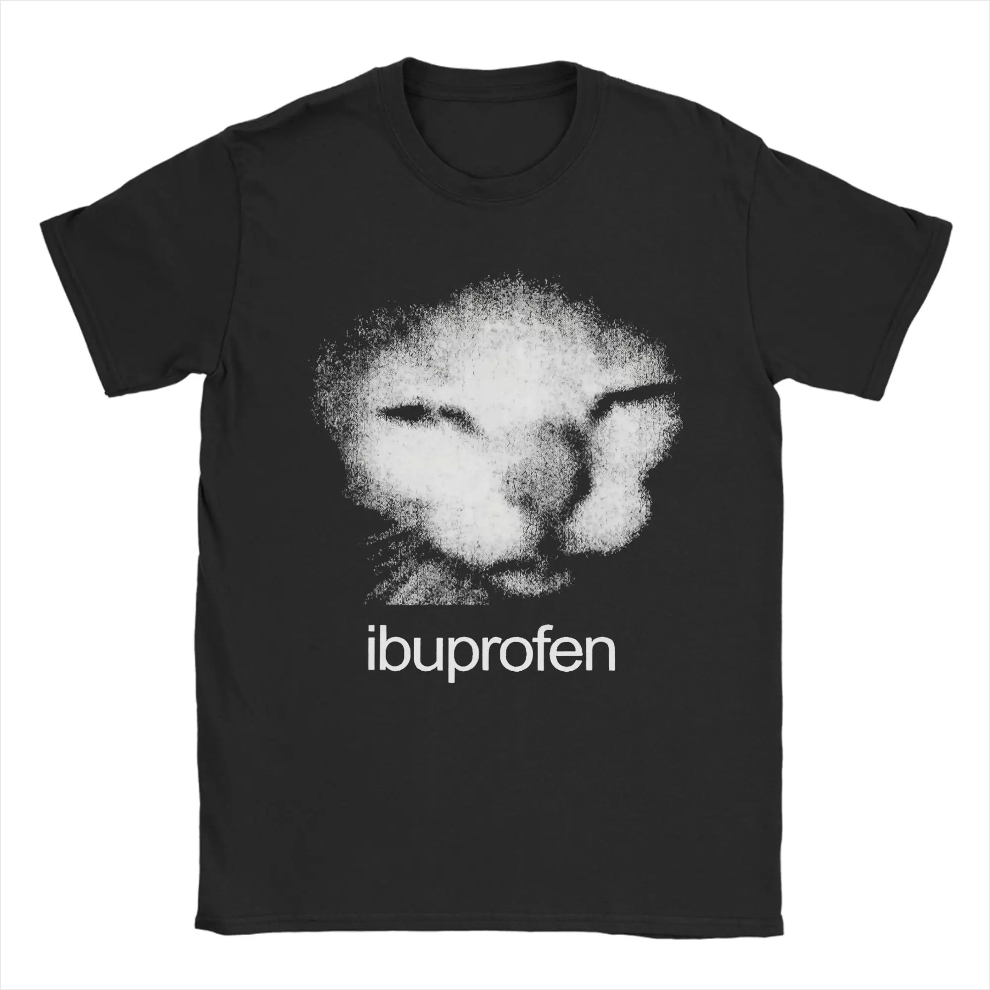 Funny Ibuprofen Cat Meme with Cringe Ugly Feline Face Cotton T Shirt For Couple Summer  Vintage T-Shirts Crewneck Hippie Tees