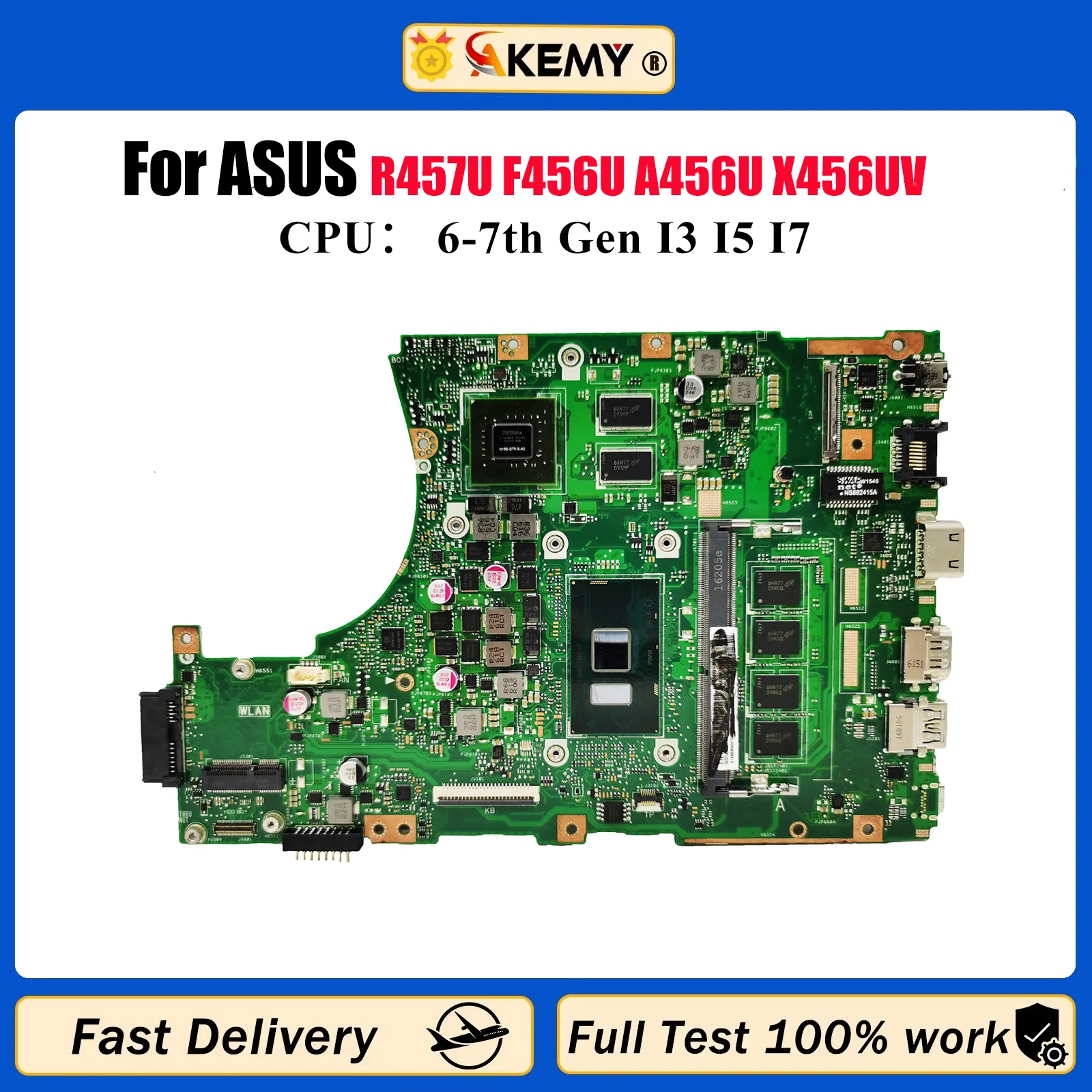 

X456UV Материнская плата для ноутбука ASUS X456U R457U F456U A456U X456UJ X456UQ X456UVK X456UQK X456UAK X456UF Материнская плата I3 I5 I7 CPU