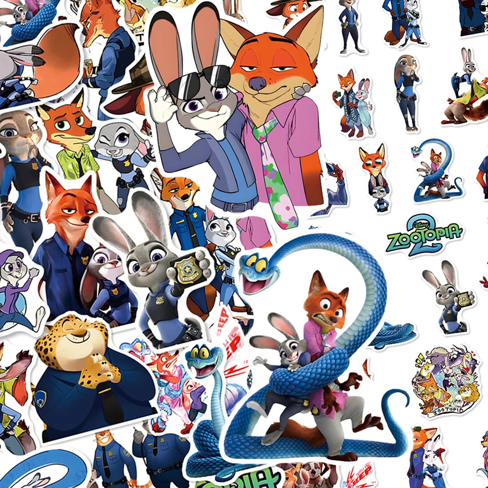 

10/30/50pcs New Disney Movie Zootopia 2 Cartoon Stickers Cute Anime Decals DIY Laptop Phone Luggage Graffiti Sticker Decoration