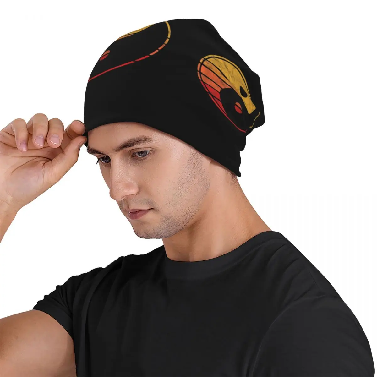 Humor Vintage Yin Yang 80's Minimalist Sun Adult Beanies Caps Knitted Bonnet Hat Warm Fashion Autumn Winter Skullies Hats