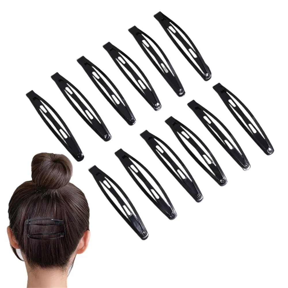 Épingles à Cheveux Géométriques Noires Ondulées pour Femme, Barrettes en Métal, Pinces à la Mode, 6 Pièces/Lot