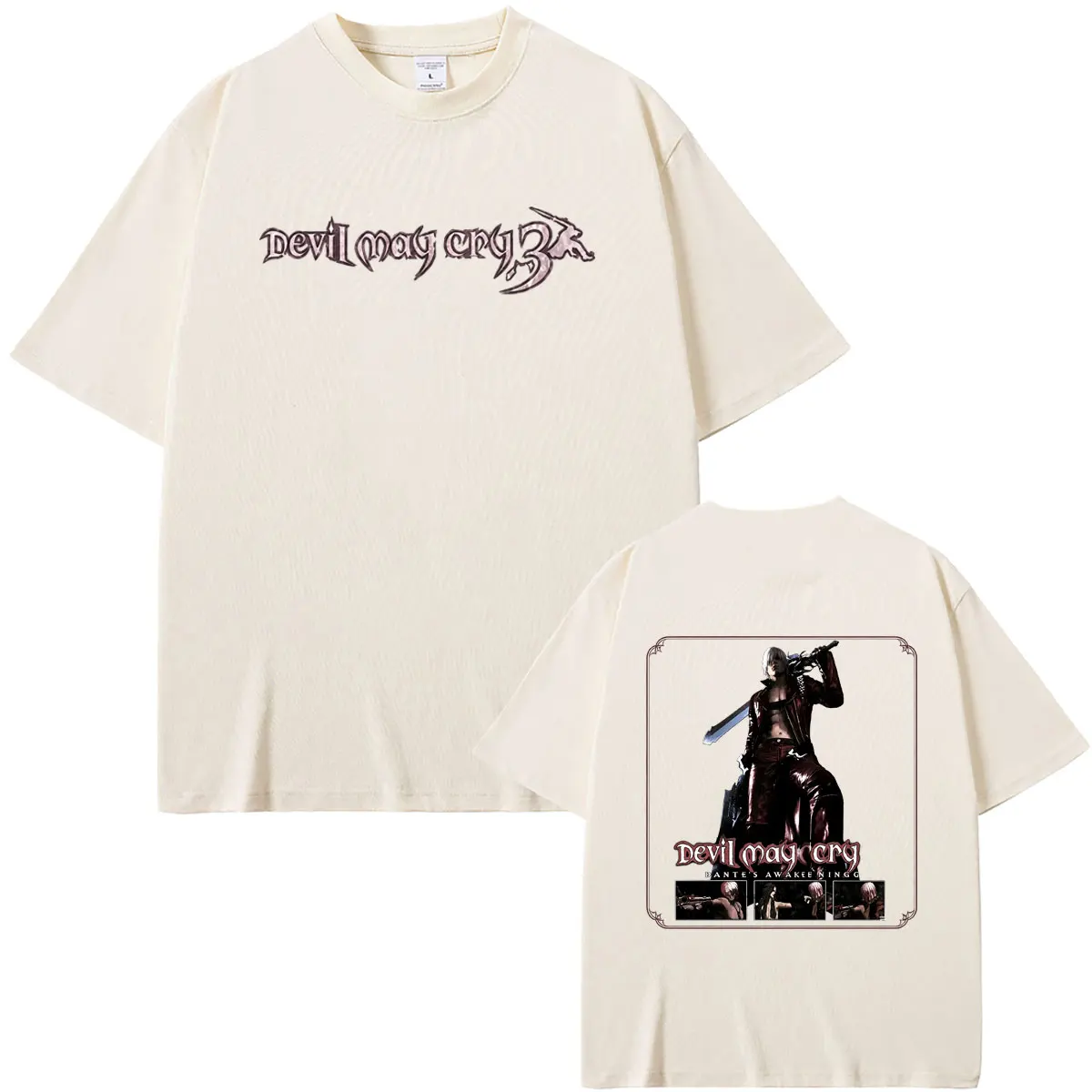 

Game Devil May Cry Dante Graphic T-shirt Men Women Gothic Vintage Oversized Crewneck T Shirts Tops Men's Hip Hop Rock Streetwear