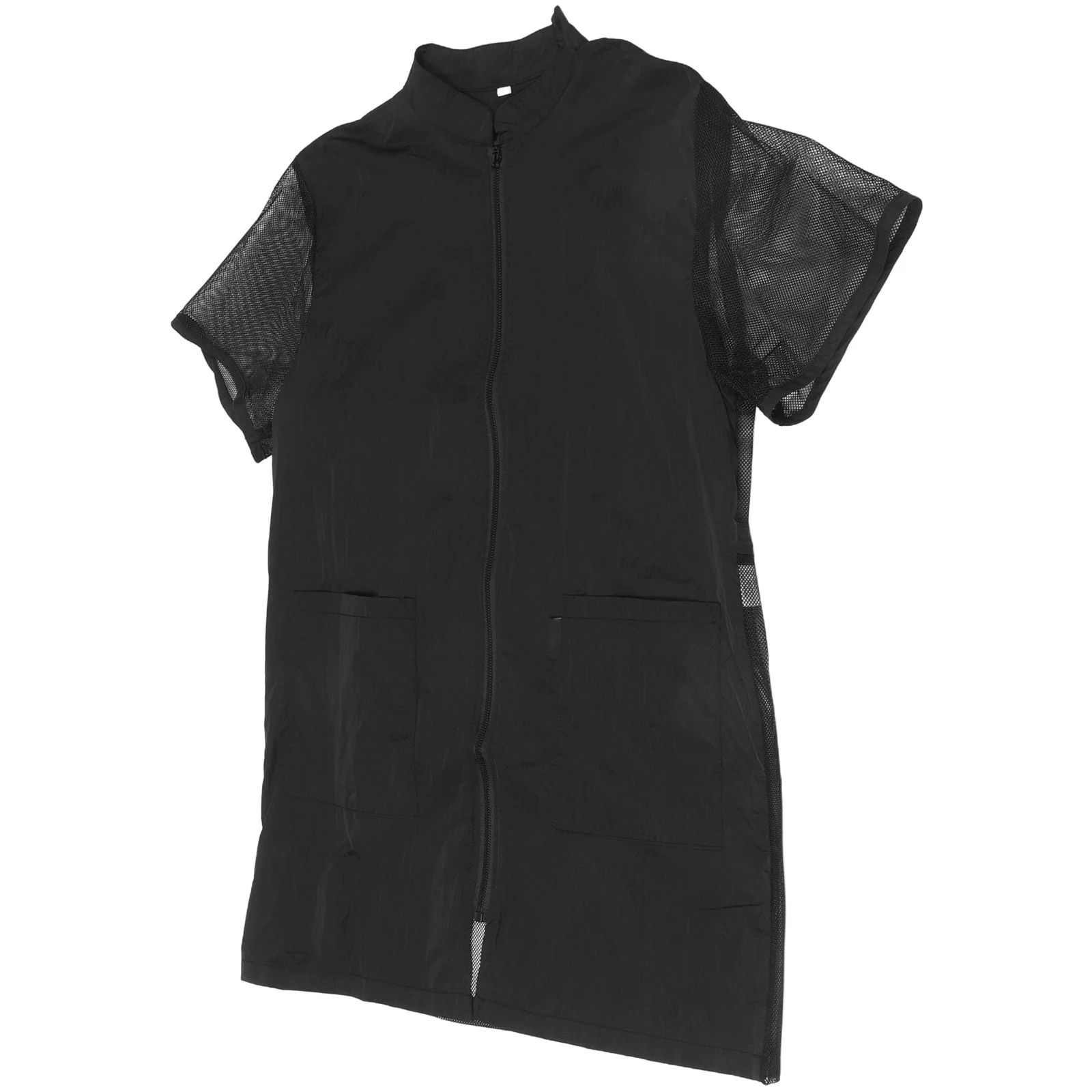 

Pet Grooming Apron Breathable Mesh Size L Lightweight Hairdresser Smock Dog Bath Supplies Full Coverage Grooming Uniform Spring