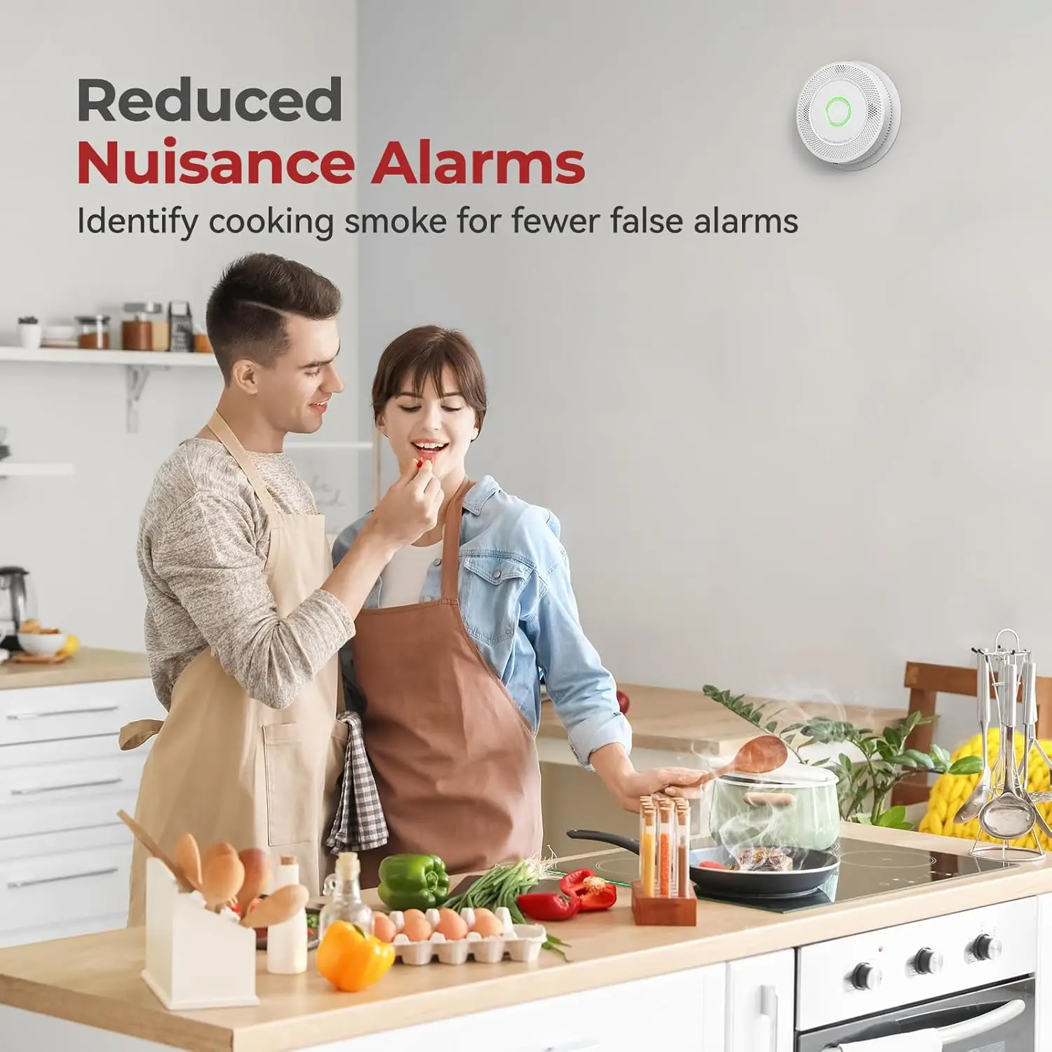 Hardwired Smoke and Carbon Monoxide Detector with Voice Alert,Wired Interconnected Smoke Alarm and Carbon Monoxide