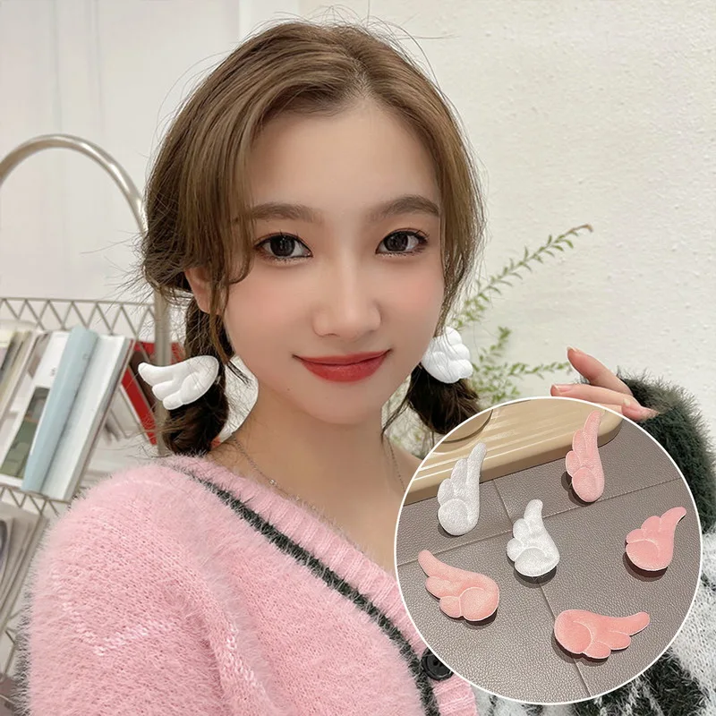 Sweet Angel Wing Hair Clips Girl Bangs Clip Cute Plush Clips Simple Hair Ornament Fashion Hair Accessories Korean Side Clips