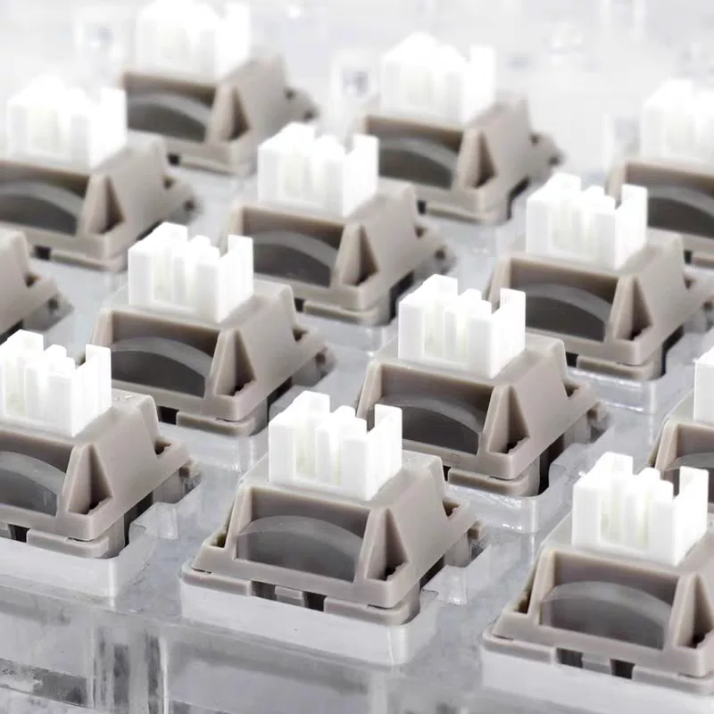 FL CMMK Silent Grey Snow Switch 3 Pins 40g Linear Keyboard Switch Nylon POM Mechanical Keyboard Switch for AULA F75 AJAZZ AK820