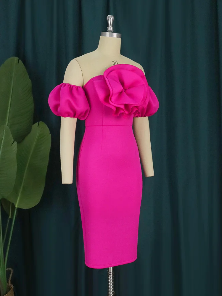 Sukienki damskie seksowne obcisłe na imprezę z odkrytymi ramionami, falbankami, kwiatami, na specjalne okazje, eleganckie, podkreślające biodra, sukienki afrykańskie Vestidos