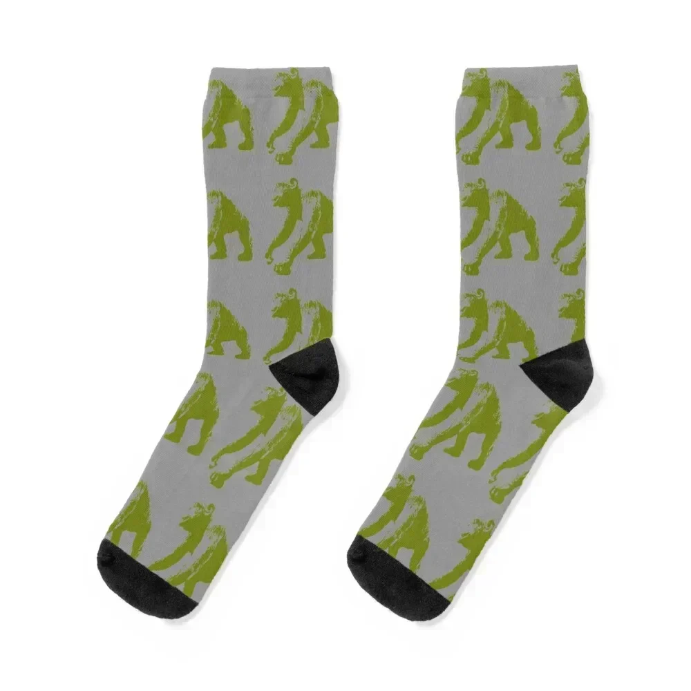 

APE, PRIMATE, OLIVE GREEN AND GREY Socks anti-slip winter thermal warm winter loose Socks Women's Men's