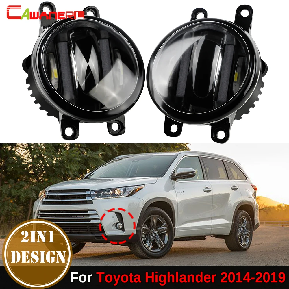 

2 X 36W Canbus Car LED Fog Light with DRL Daytime Running Lamp Design For Toyota Highlander 2014 2015 2016 2017 2018 2019