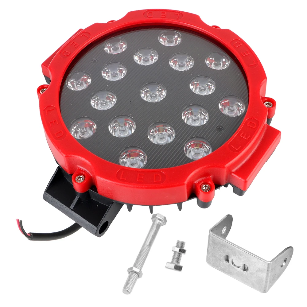 

For Truck Tractor 4x4 Off Road Driving Light Super Bright 51W LED Work Light Spot Beam 7 inch Round LED Light Bar