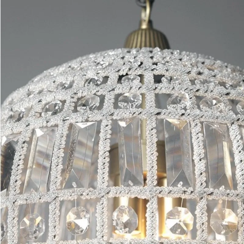 American Luxury Crystal Pendant Lights French Balloon Suspension Lights Loft Indoor Home Decorative Light in Baby's Room Bedroom