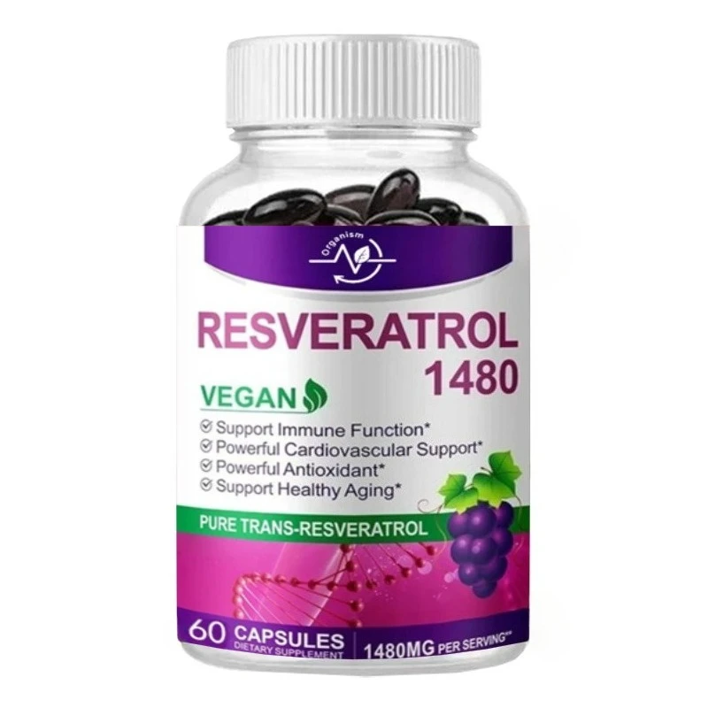 

1480 миллиграмм за обслуживание, 60 вегетарианских капсул, 99% ресвератол Pure Trans, антиоксидант для здорового старения и здоровья сердец