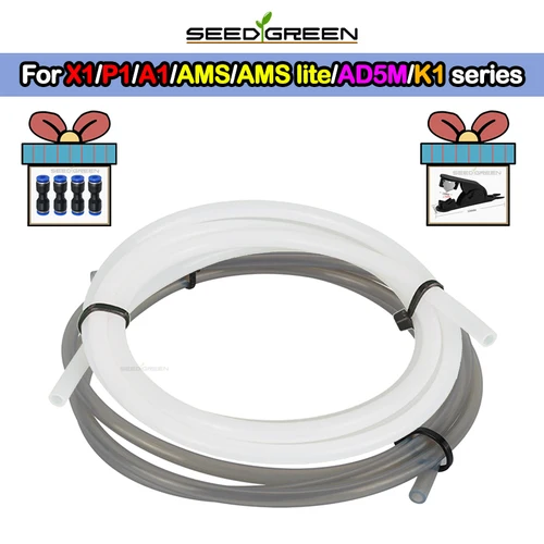 Para Bambu Lab P1P AMS A1 mini impresora 3D tubo de PTFE tubo Teflonto extrusora Bowden 1,75mm ID2.5mm OD4mm piezas de filamento Bambulab