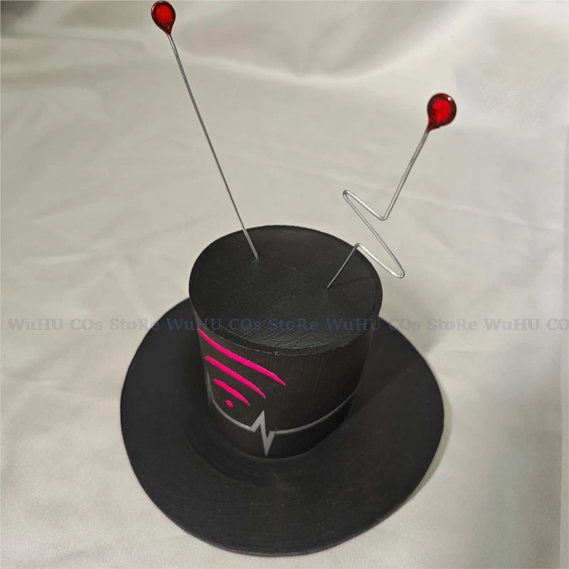 

Hazbin Cosplay Hotel Vox Cosplay Hat Vox Black Hat With Antenna Women Men Halloween Carnival Christmas Roleplay Prop Hat