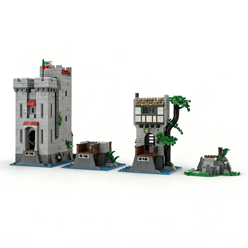 ตัวต่อ MOC ชุดสร้างหอคอยปราสาทป่า 2002 ชิ้น ของเล่นตัวต่อสถาปัตยกรรม DIY ไอเดียของขวัญคริสต์มาส เสริมสร้างการเรียนรู้และความคิดสร้างสรรค์